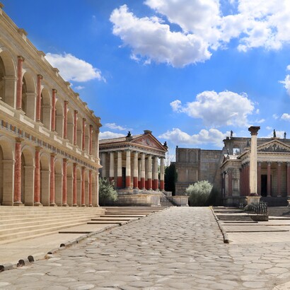 Cinecittà, set semipermanente: Roma antica. Roma, Italia