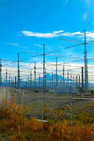 HAARP, a study in Alaska funded by the U.S. Air Force, Navy, University of Alaska Fairbanks, and DARPA, investigates the ionosphere's properties and behavior