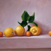 Still Life with Lemons & Tangerines by Chester Dewitt Rose - Oil on Panel