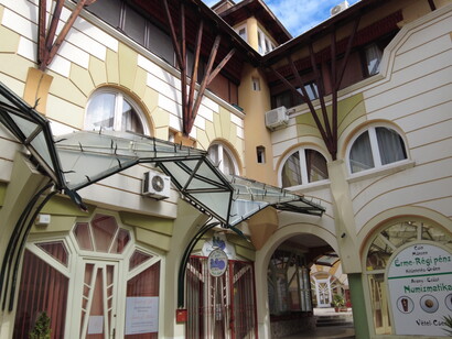 In the center of the larger inner courtyard, preserved Roman wall remains can be explored on two levels, Pécs, Hungary