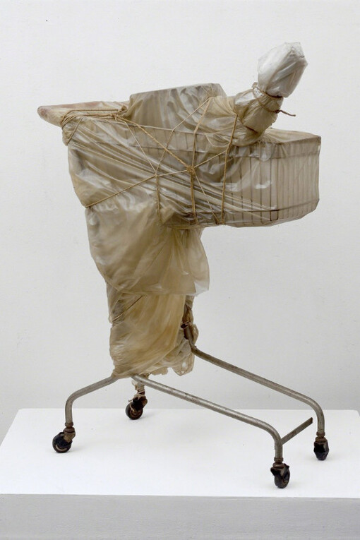 Christo ‘Packed Supermarket Cart’ 1963, Mixed media, 105 x 78 x 42 cm, © Christo, Courtesy Annely Juda Fine Art, London