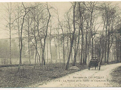 Paysage brumeux près de Chantilly – Carte postale expédiée par Toulet pendant un passage à Coye