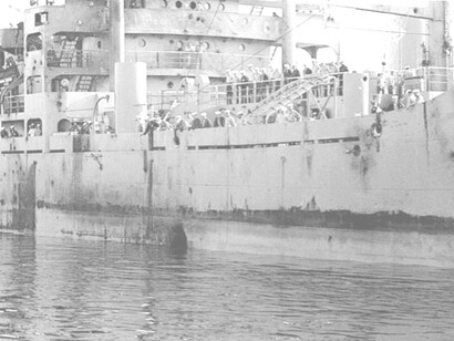 The USS Liberty after the attack by Israel