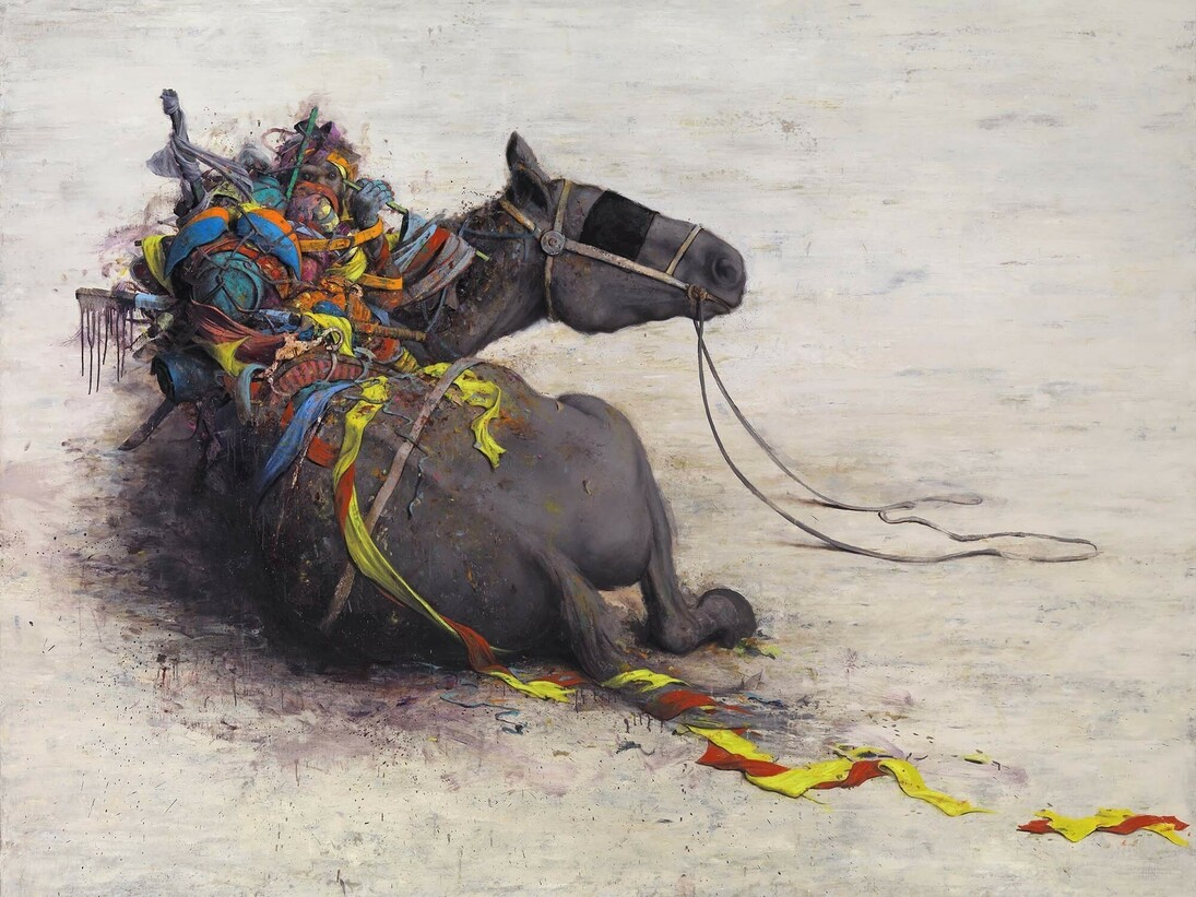 Jonas Burgert, puls führt, 2014, Oil on canvas, 240 x 280 cm / (94½ x 110¼ in), © the artist