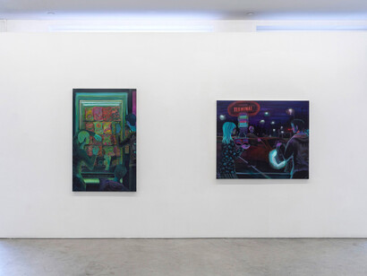 Danielle Roberts, Phosphorescence and gasoline, exhibition view. Courtesy of Fredericks & Freiser