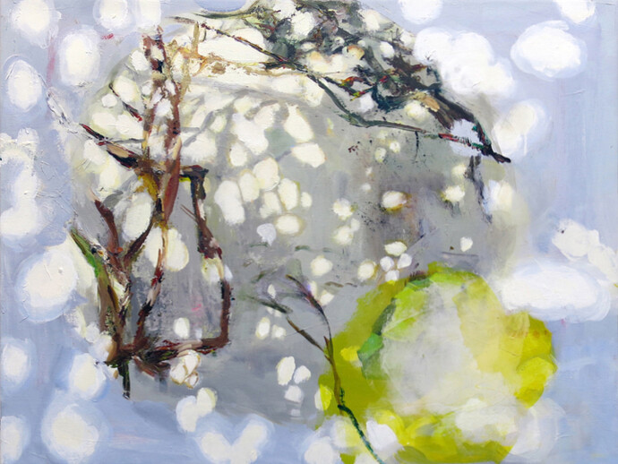 Judith Simonian, Two Seasons, 2014, Acrylic on canvas, 26h x 34w in.
