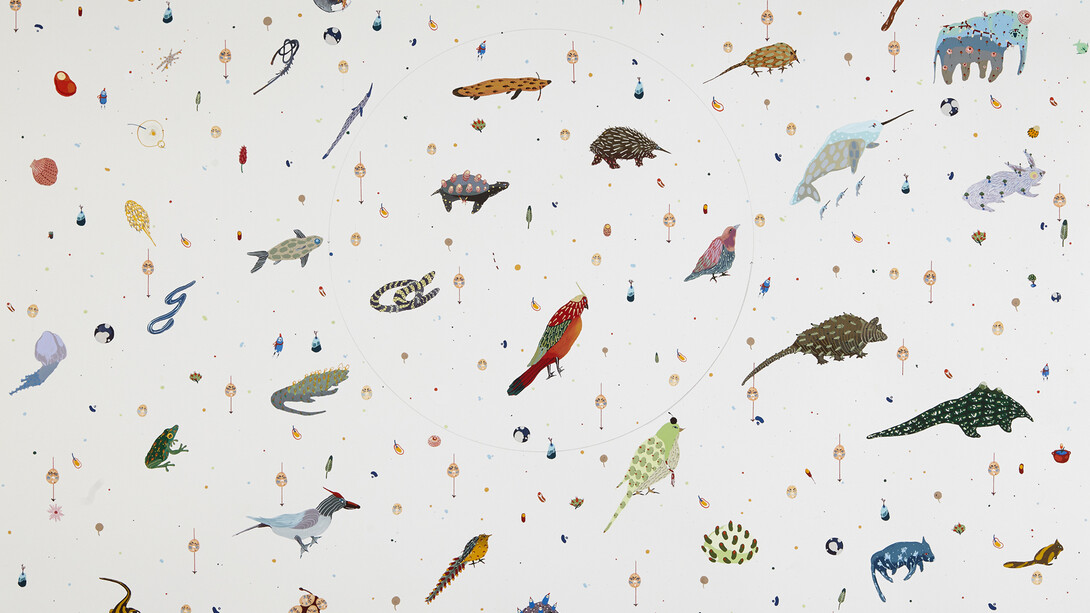 Mi Ju, Nest #4, 2014, Acrylic, watercolor, pen, and pencil on Arches paper, 22 x 30 inches