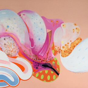 Ian Hughes, Green Ovals, 2014, Acrylic on canvas, 74x102 inches