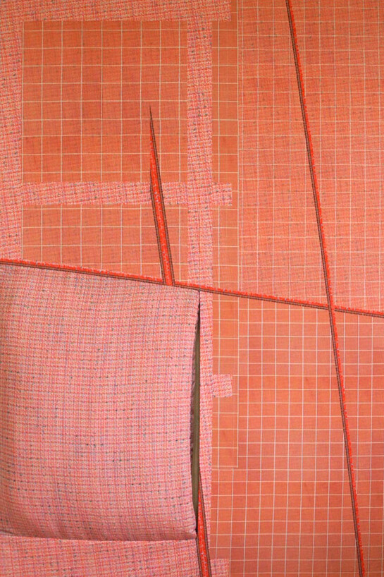 MEREDYTH SPARKS
Extraction (Mauve Grid, with padding), 2015
Digital print on canvas, fabric
77 1/2 x 52 in.
Courtesy: The Artist and Susan Inglett Gallery, NYC