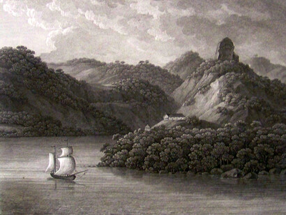Maximilian de Wied-Neuwied. Vue du Rocher Tucutu Ciara sur la rivière Espirito Santo