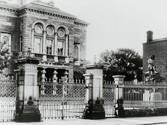 National Gallery of Ireland, Historic Façade, Merrion Square West, The National Gallery opened to the public in 1864. Photo Courtesy National Gallery of Ireland Archive