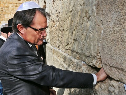 Artur Mas en el Muro de las Lamentaciones en Jerusalén