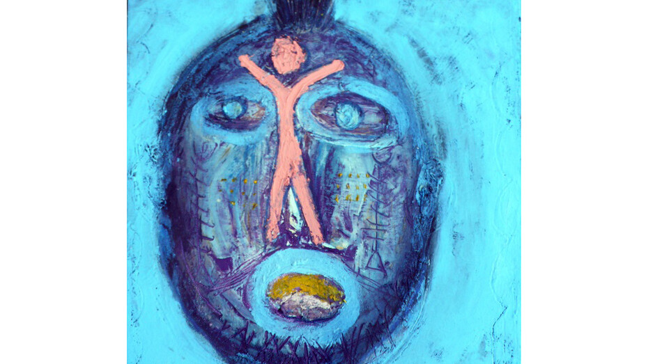 Gaspare Manos, Masque 4, 33.5 x 41 cm, oil paint, pure pigments, wood on canvas, 2012-14