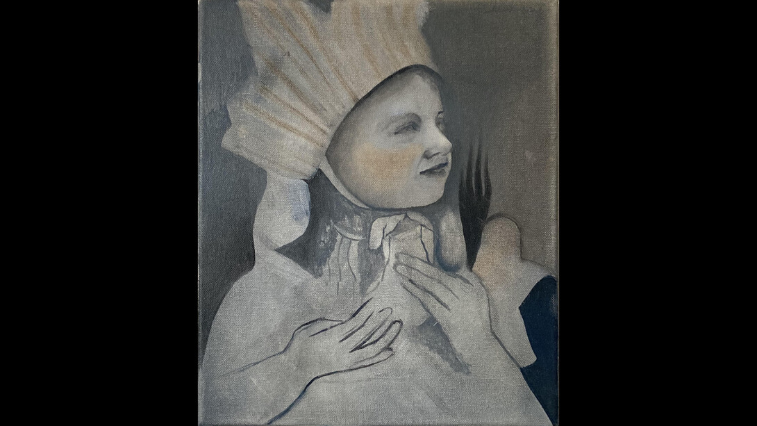 Alexis soul gray feather for your birthday hat. Courtesy of Liminal Gallery 