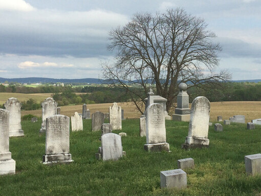 Después del estreno de la película, Burkittsville se convirtió en el destino de peregrinación de los fanáticos del terror. Cementerio de Burkittsville, Maryland, EE.UU.