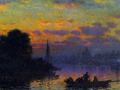 John Constable, “Tramonto sulla Senna”
