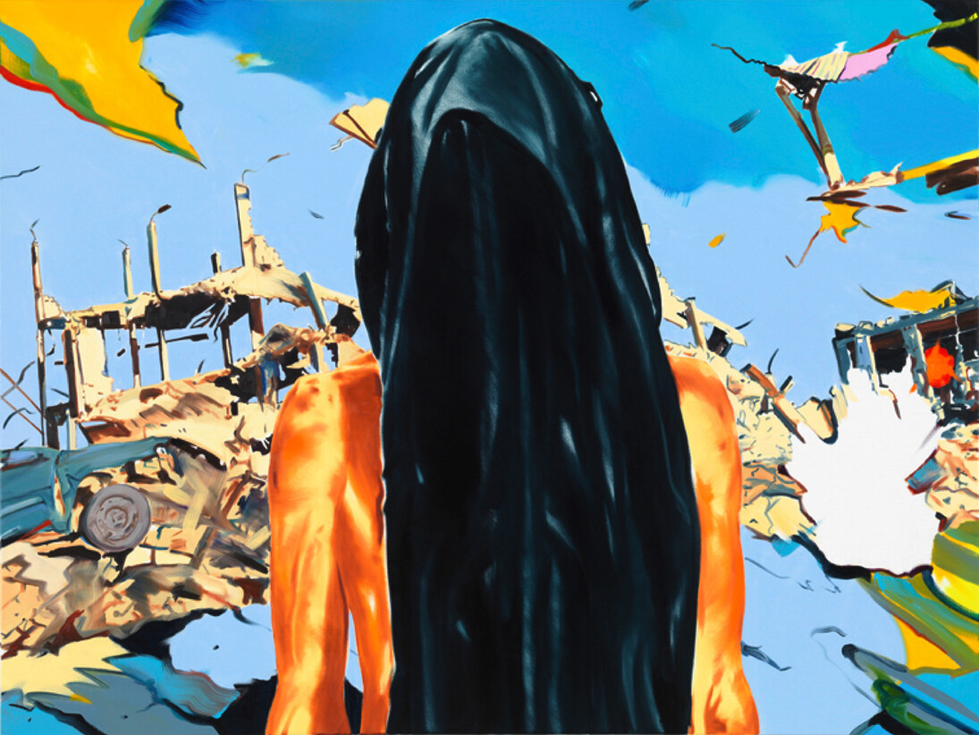 Norbert Bisky, Blast, 2015, Huile sur toile, 150 x 200 cm / 59 x 78 3/4 in. Courtesy of the artist and the gallery Daniel Templon, Paris and Brussels