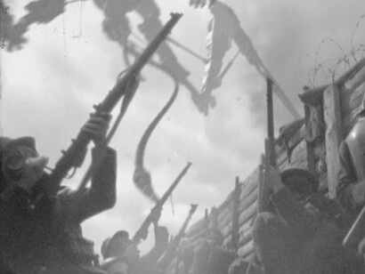 Los soldados terrestres en "¡La gran guerra marciana!"