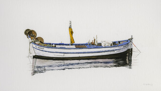 Acuarela de la pintora francesa Catherine Wiborg, parte de la exposición llamada 'En tres mares'