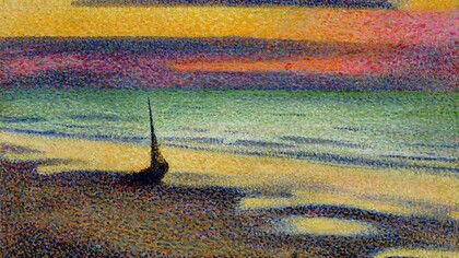 Georges Lemmen (1865-1916), Plage à Heist [Praia em Heist], 1891 - óleo sobre madeira, 37,5 x 46 cm. Paris, Musée d'Orsay (© RMN-Grand Palais (musée d'Orsay) / Gérard Blot)