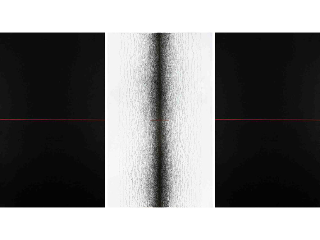 Golnaz Fathi, Untitled, 2006, acrylic and pen on canvas, 39.4 x 70.9 inches