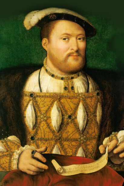 A digitally restored version of Joos van Cleve’s portrait of Henry VIII