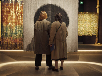 Olga de Amaral, vue de l'exposition. Avec l'aimable autorisation de la Fondation Cartier