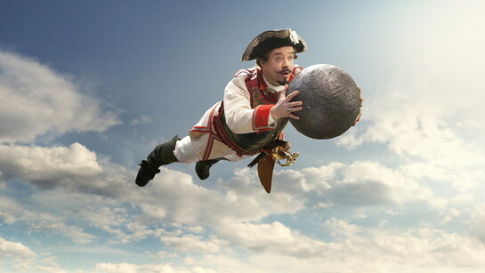 Il Barone di Münchhausen in viaggio verso la Luna