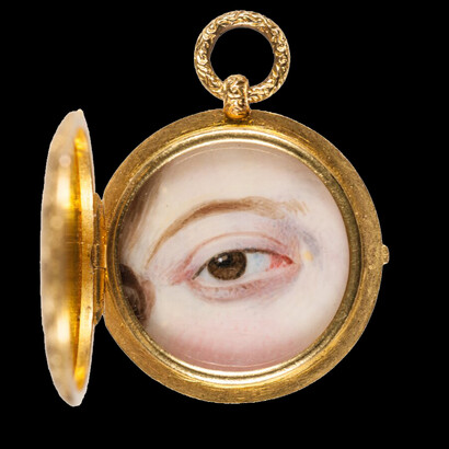 Eye miniatures, lover’s eyes. Miniatura dell'occhio di Vittoria di Sassonia-Coburgo, duchessa di Nemours