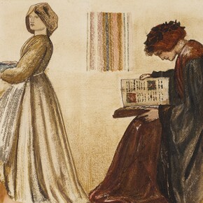 Edward Burne-Jones, Study for “The Wedding Feast of Sir Degrevaunt” (for William Morris’ Red House), 1860 © NGC