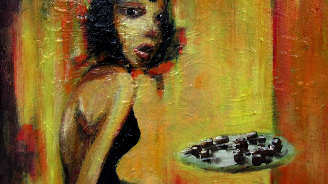 Bogi Fabian, La malattia dell'anima, 2010, óleo sobre tela, 50 cm x 50 cm x 2 cm  
