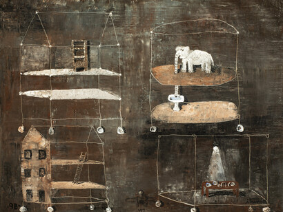 Ignacio Iturria, Mis Rincones (details), 1998, Oil on linen, 59.06h x 74.80w in (150h x 190w cm). Courtesy of Lyle O. Reitzel Gallery 
