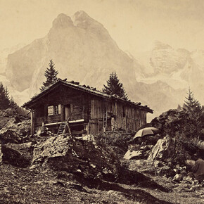 Jacques Alexandre Ferrier, Wellhorn and Wetterhorn, left of the Rosenlaui Glacier, 1865. Courtesy of J. Paul Getty Museum 