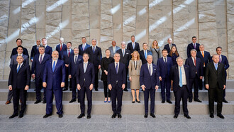 Llegada de los líderes de la OTAN a la cumbre extraordinaria en Bruselas, 2022
