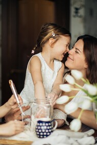 A mother and her children. Perhaps wealth is not about quantity, but about quality 