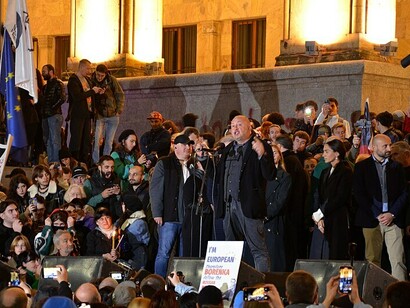 Georgian protesters rally in Tbilisi, Georgia, for democratic reform