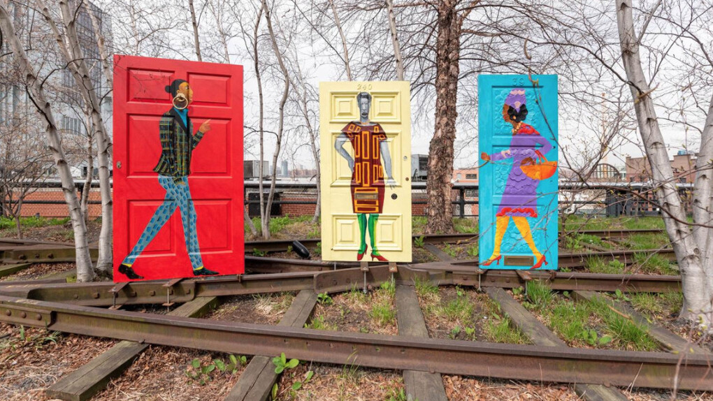 Lubaina Himid, Five Conversations, 2019. Part of En Plein Air. A High Line Commission. On view April 2019 – March 2020. Photo by Timothy Schenck