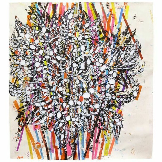Reed Anderson, The Ape, 2013-2014, Acrylic and collage on cut paper, 77 x 72 inches