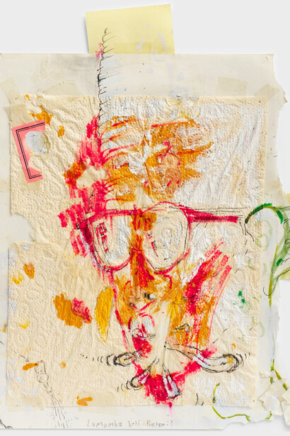 Pope.L, Lumumba self portrait (detail), 1990–95. Courtesy of the Drawing Center