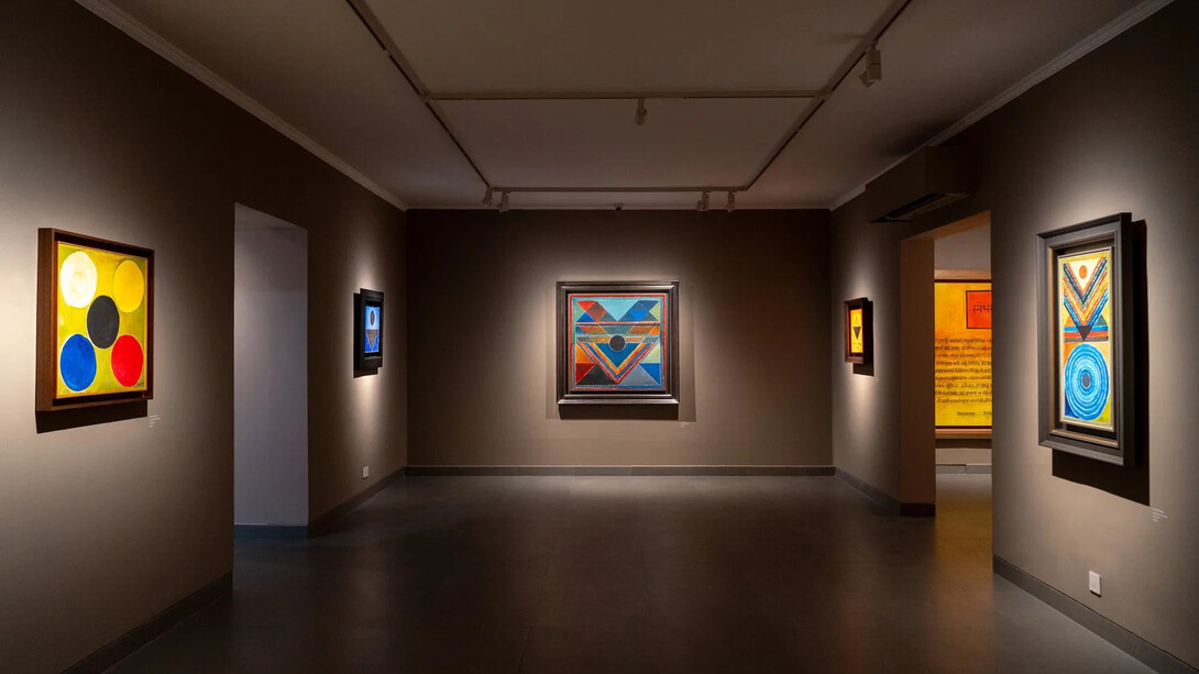 SH Raza, Ekāgratā, exhibition view. Courtesy of Akar Prakar