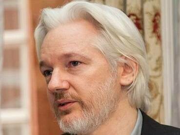 Assange discusses his life with the press, London, UK, 2014