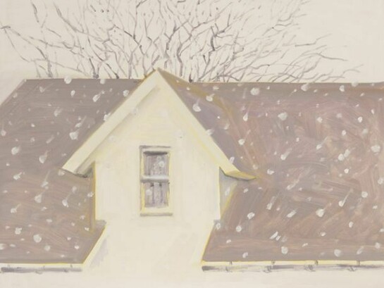 Lois Dodd, March Snow, 2013, oil on panel, 13 x 16 inches © Lois Dodd, courtesy Alexandre Gallery, New York