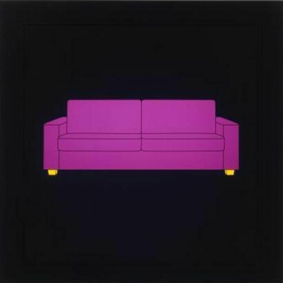 Michael Craig-Martin, Sofa, 2013, From a series of 6 LED lightboxes, Edition of 15, Courtesy the artist and Alan Cristea Gallery