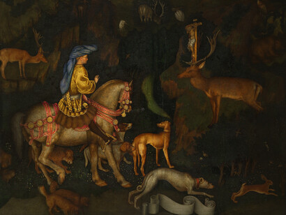 Pisanello, La visione di Sant’Eustacchio, 1480, National Gallery, Londra
