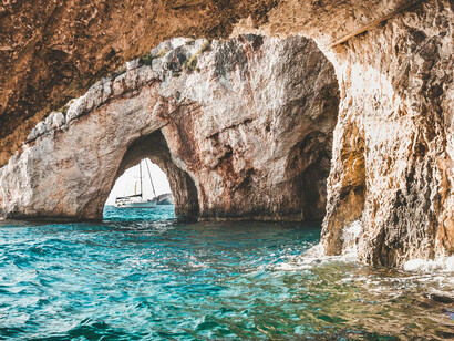 Coves and caves litter the rocky shores of Greece