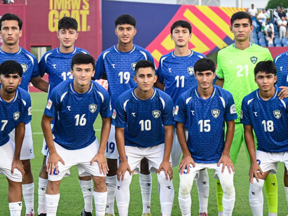 Players of the Uzbekistan national under-17 football team