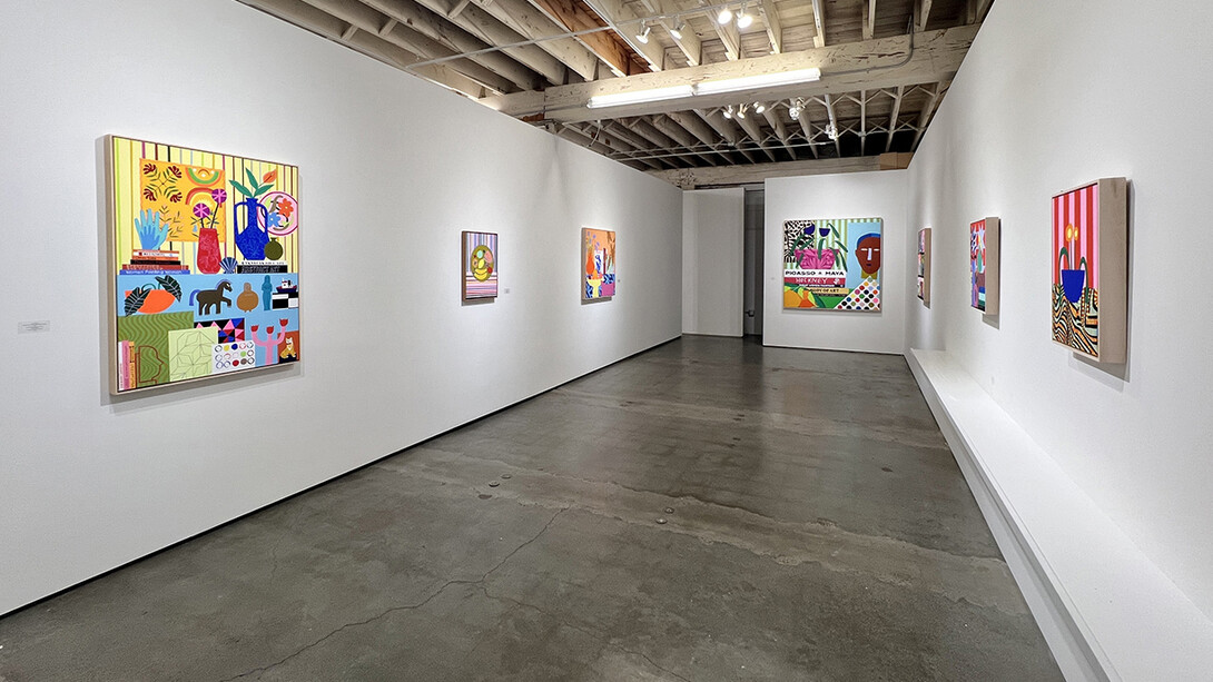 Mary Finlayson, Orange, violet, exhibition view. Courtesy of Winston Wächter Fine Art