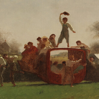 Eastman Johnson, Study for "The old stage coach" (detail), 1871. Courtesy of PAFA