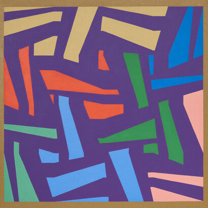 Verena Loewensberg, Untitled (detail),
1957.
Oil on canvas,
67 x 67 cm / 26 3/8 x 26 3/8 in. Photo: Jon Etter © 2024, Verena Loewensberg Stiftung, Zürich