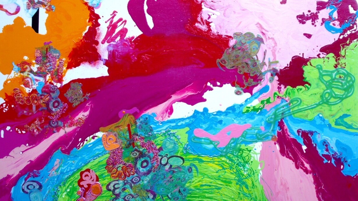 Kimber Berry, Liquid Landscape, Mixed Media on Canvas, 30x22, framed to 36x28, 2008